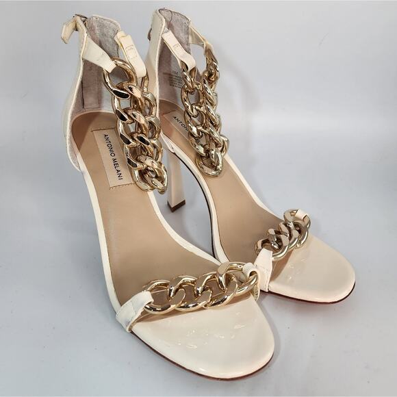 Antonio Melani Carolitta Cream Patent Leather Heels Size 8 M NWT - Picture 1 of 10